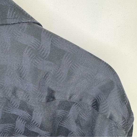 Bespoke Men’s Button-Down Collared Shirt Subtle Tonal Pattern Navy Blue Size XL - Picture 7 of 7